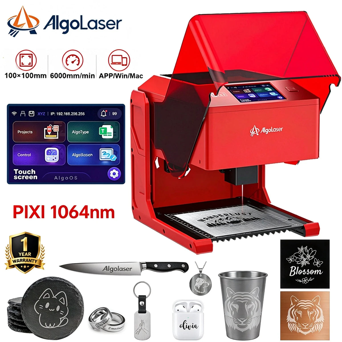 AlgoLaser Pixi Infrared Laser Engraver for Metal Jewelry and Marking