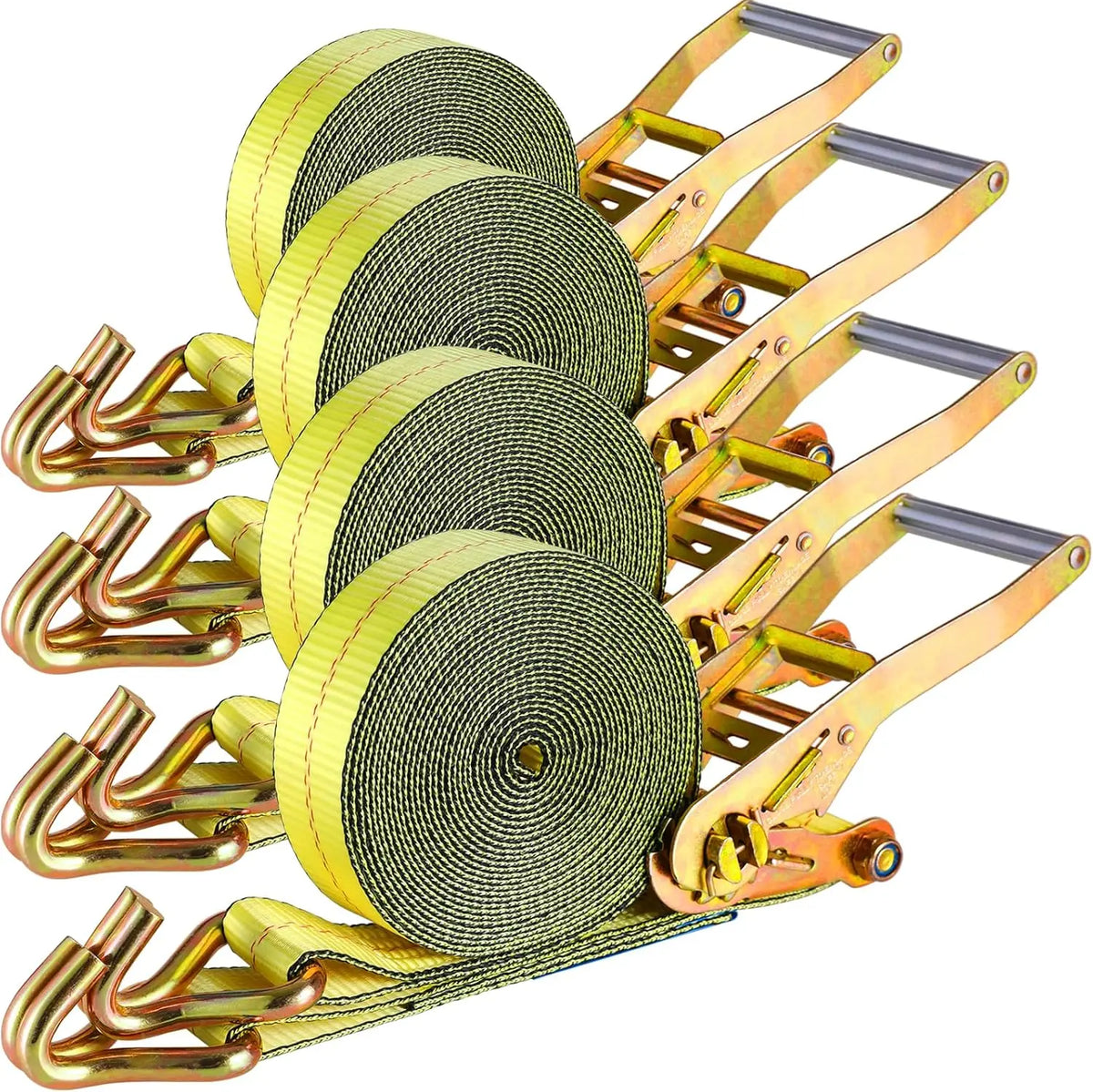 TLGREEN Heavy Duty Double J Hook Ratchet Tie Down Straps