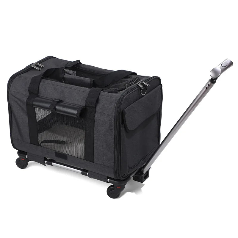 JTPAWS Rolling Pet Carrier With Wheels For Dogs And Cats