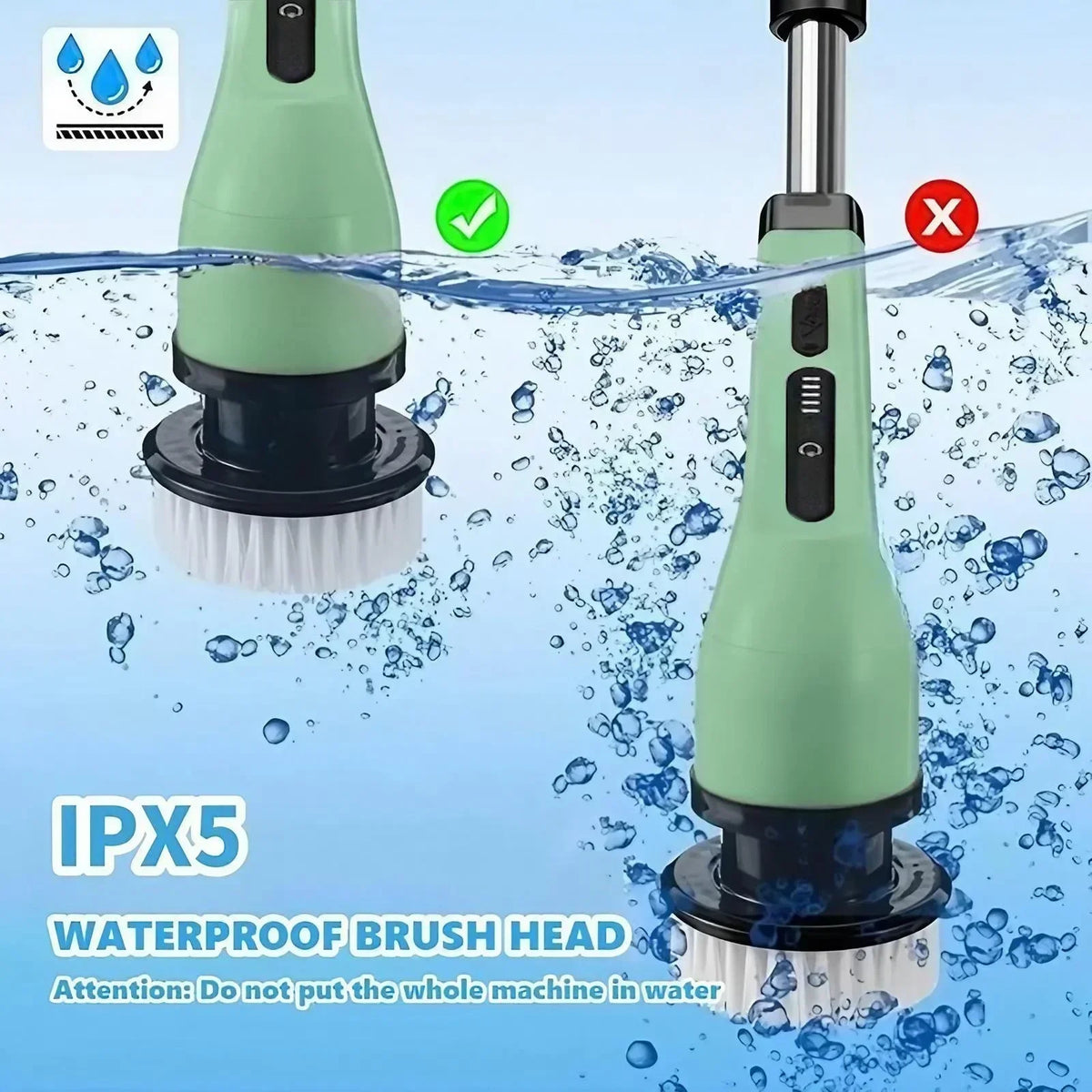 Rechargeable Cordless Electric Spin Scrubber With Replaceable Brush Heads