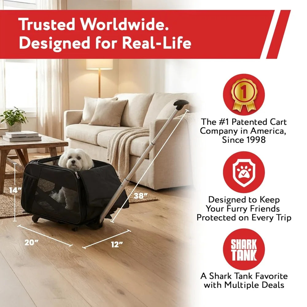 Airline Approved Rolling Pet Carrier for Dog and Cat Travel