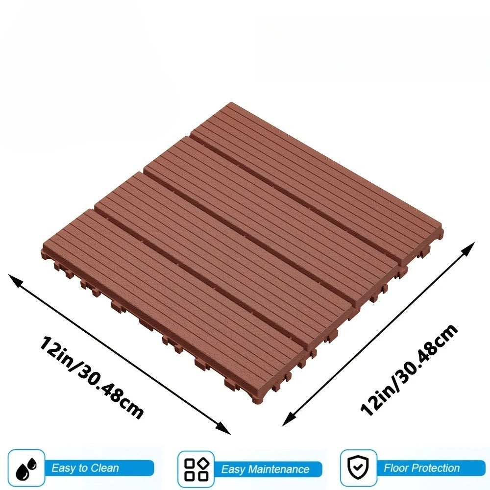 Waterproof Interlocking Outdoor Deck Tiles for Patios and Balconies