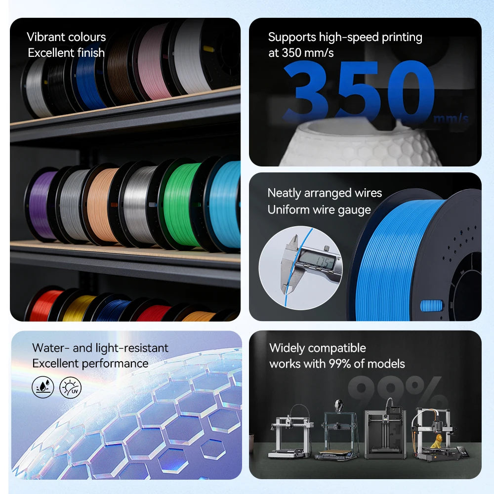 KINGROON PLA PETG 3D Printer Filament Assortment for FDM Printing