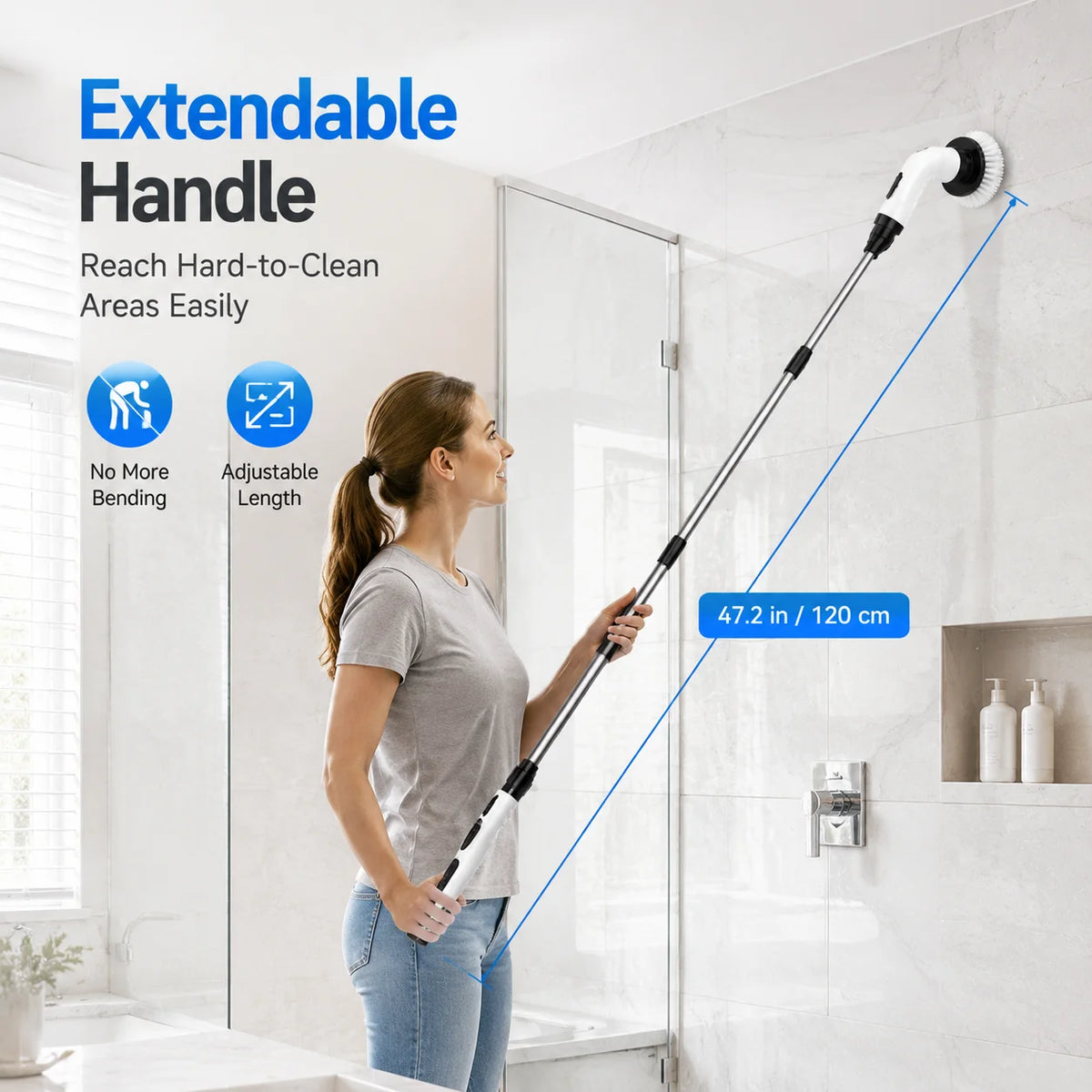 Cordless Electric Spin Scrubber With Multiple Brush Heads For Cleaning