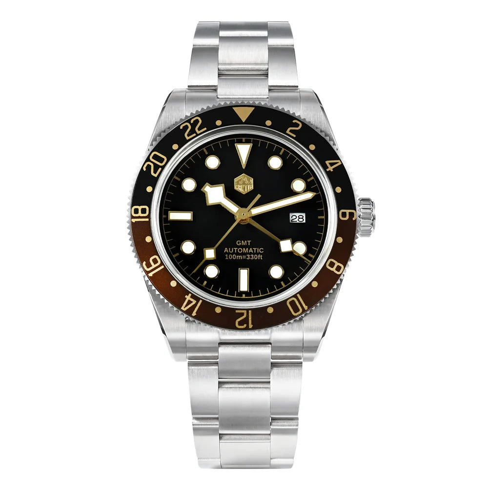 San Martin Automatic GMT Watch Sapphire Crystal 100M Water Resistant