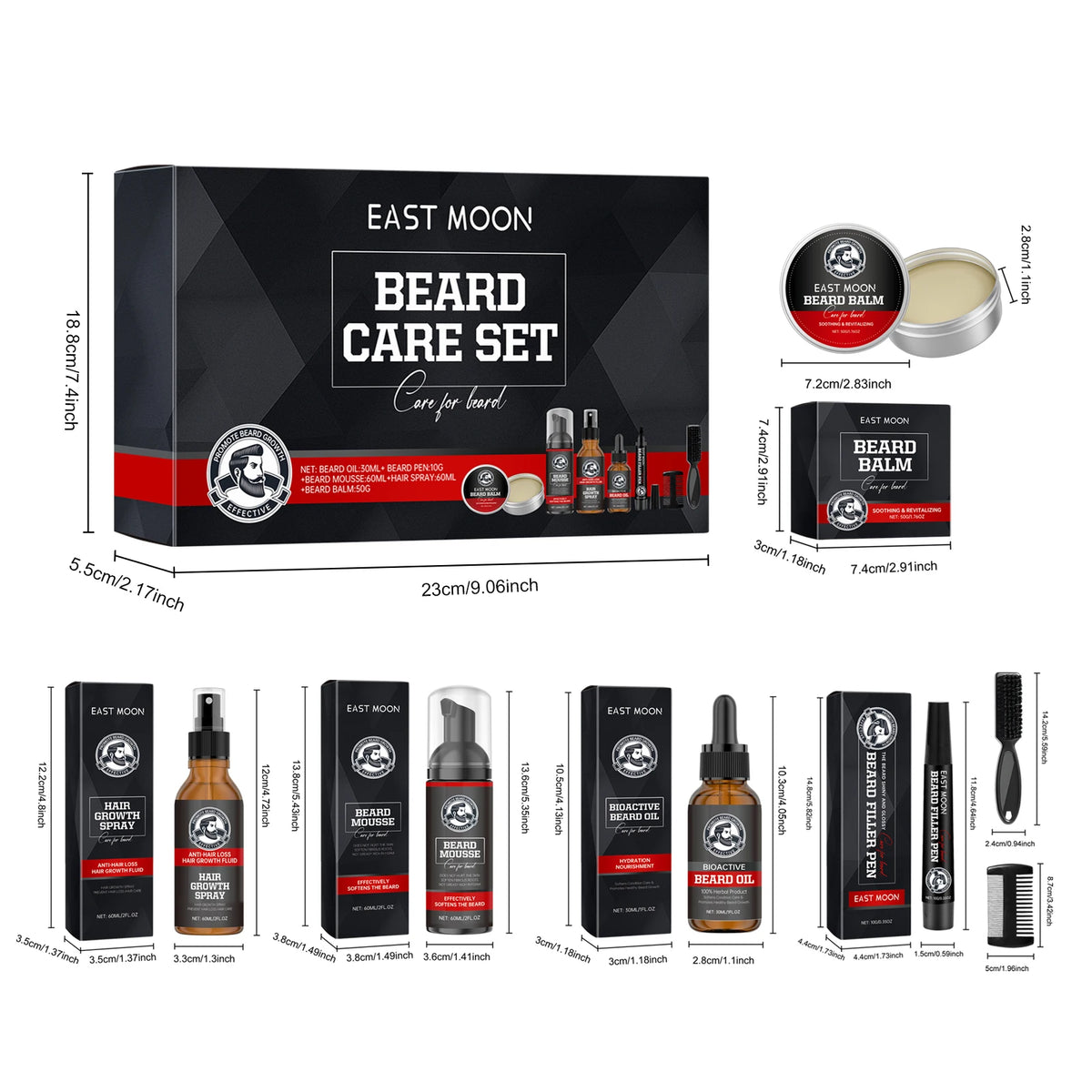 Men's Beard Care Set With Jojoba Oil For Moisturized Skin