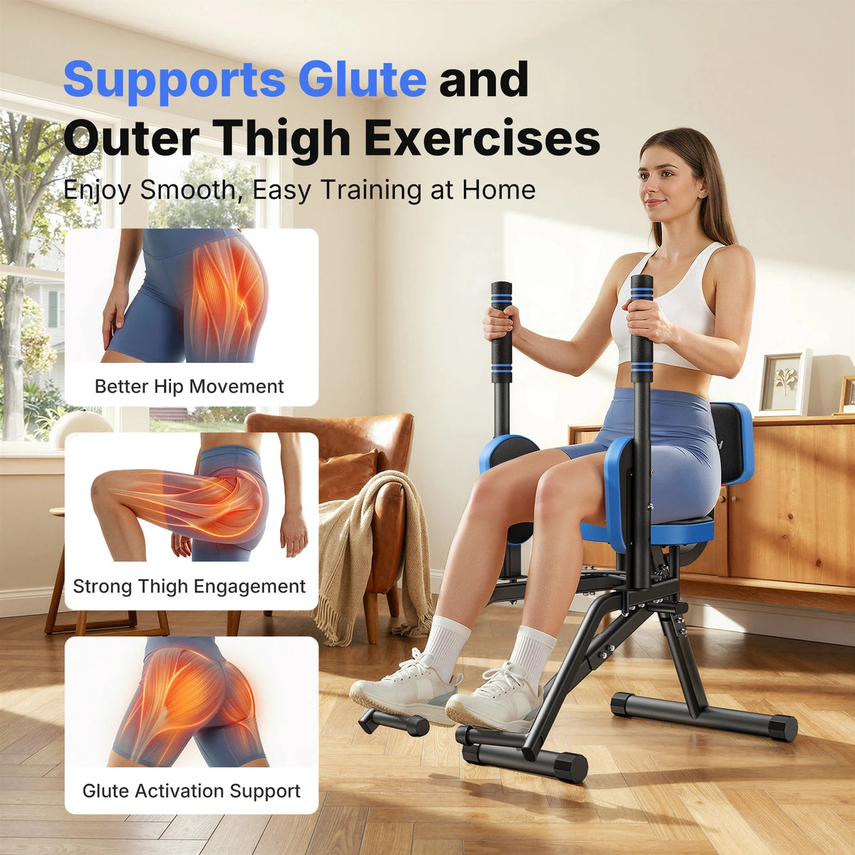 MERACH Hip Abductor Machine for Glute and Outer Thigh Training