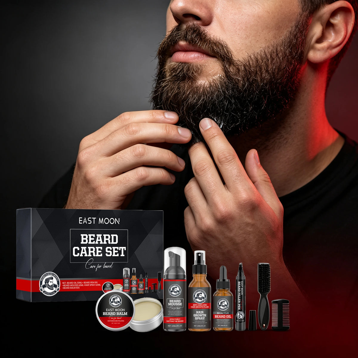 Men's Beard Care Set With Jojoba Oil For Moisturized Skin