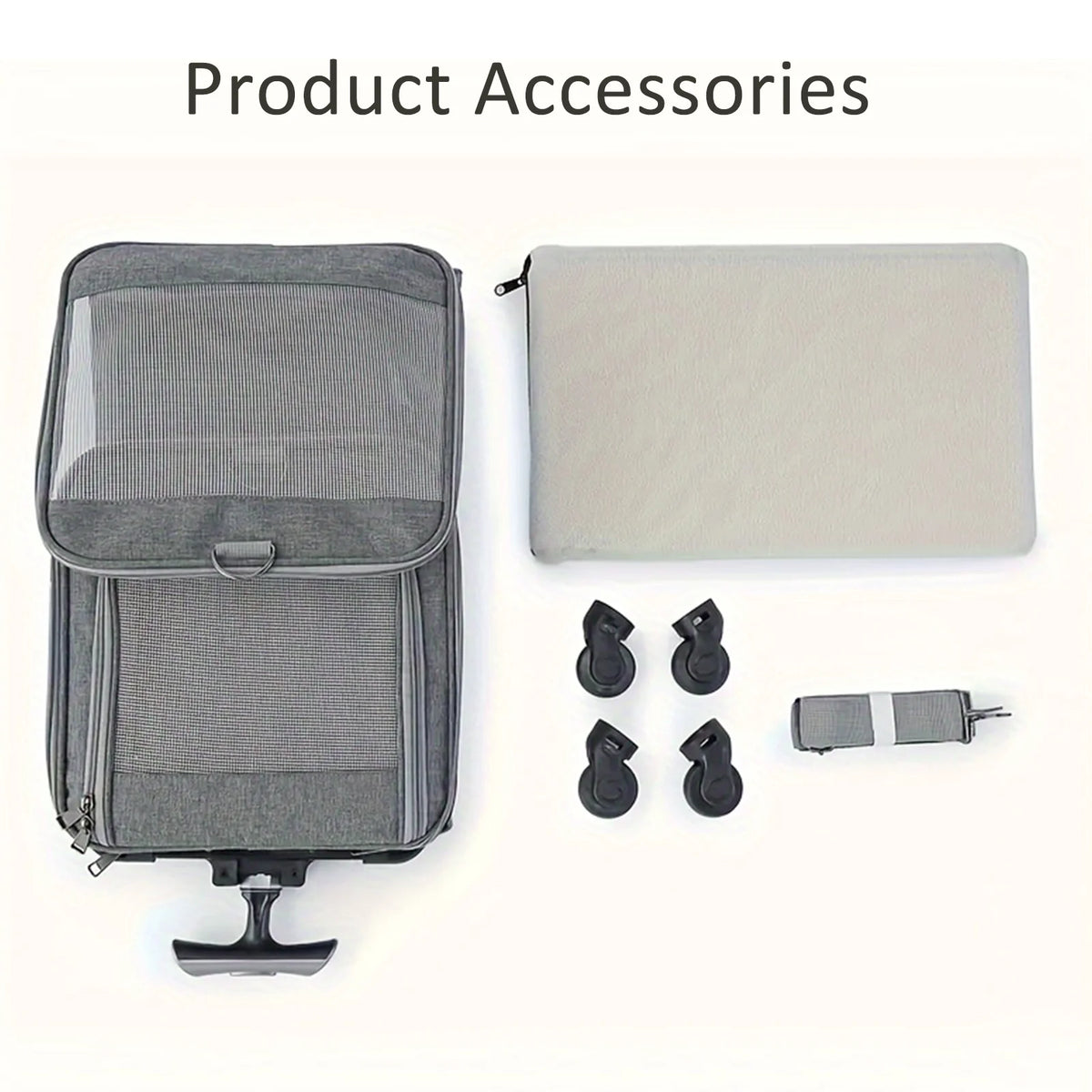 Oxford Fabric Pet Backpack Stroller With Retractable Handle