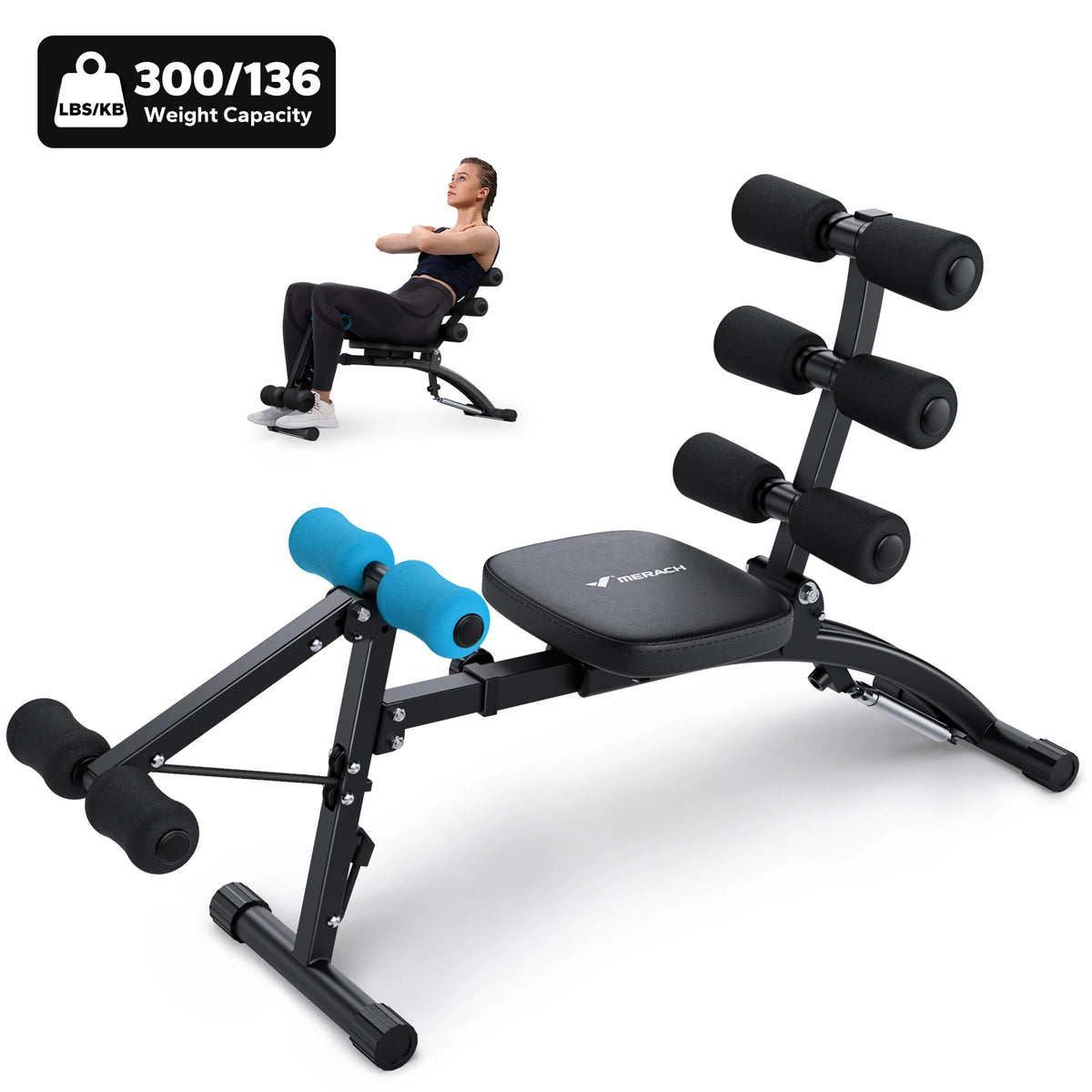 MERACH Adjustable Ab Trainer Bench for Home Strength Training