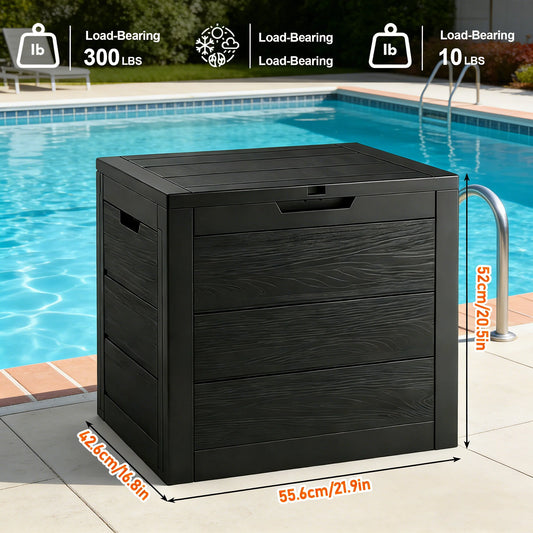 SARENZOON Outdoor Resin Storage Box With Lockable Lid For Patio