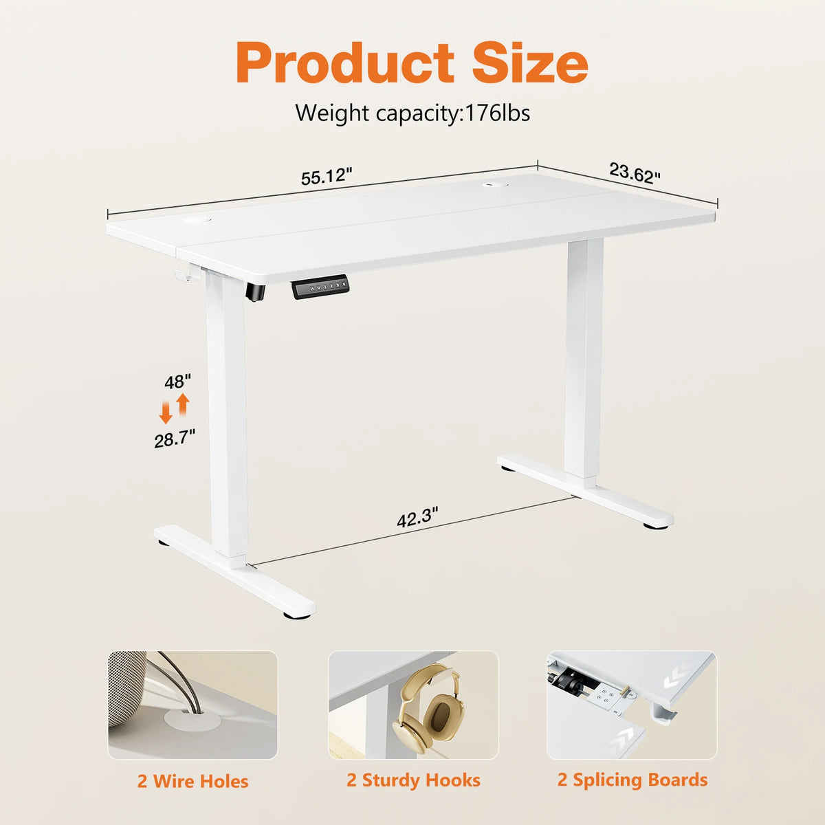 JHK Ergonomic Electric Height Adjustable Standing Desk