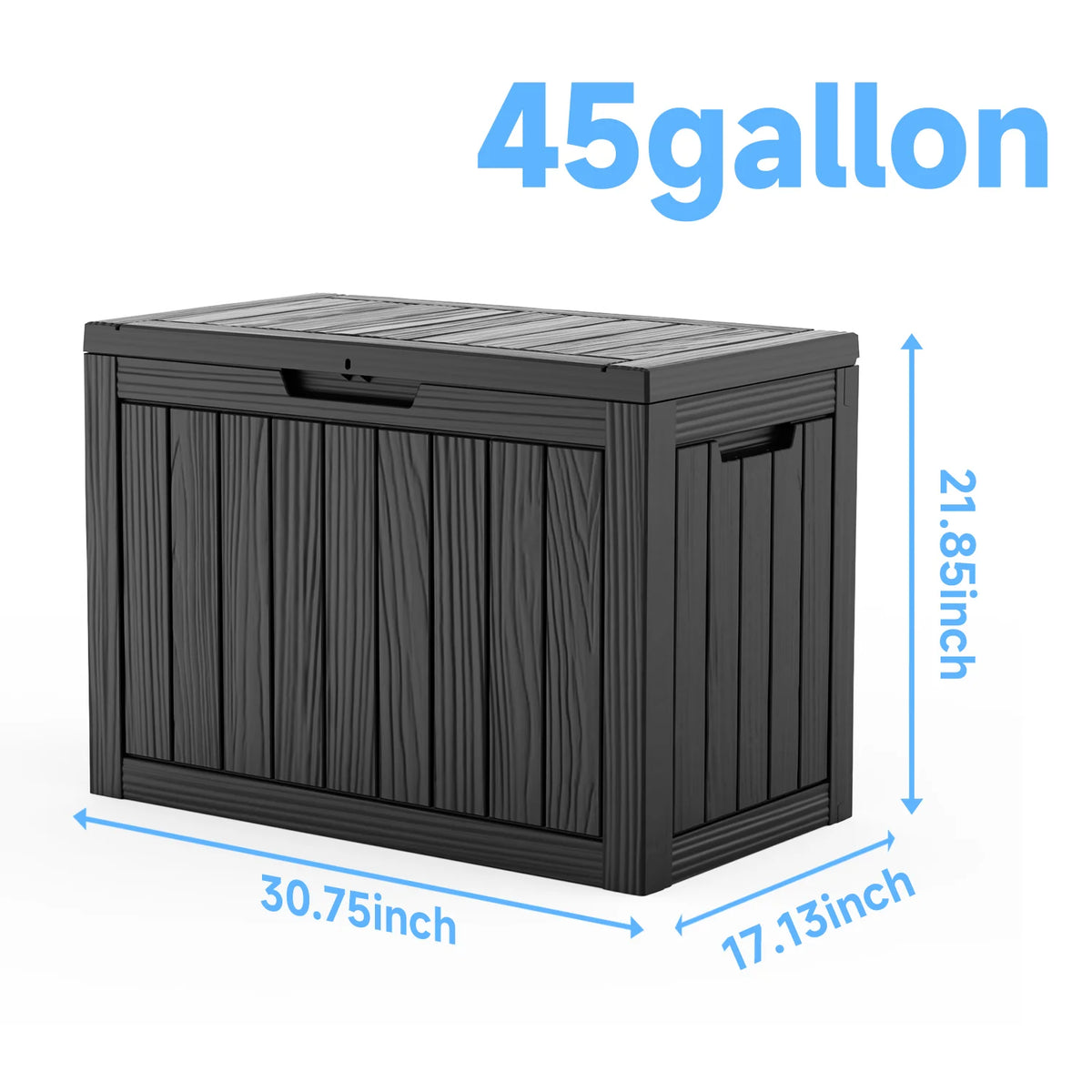 Waterproof Resin Outdoor Deck Storage Box With Lockable Lid