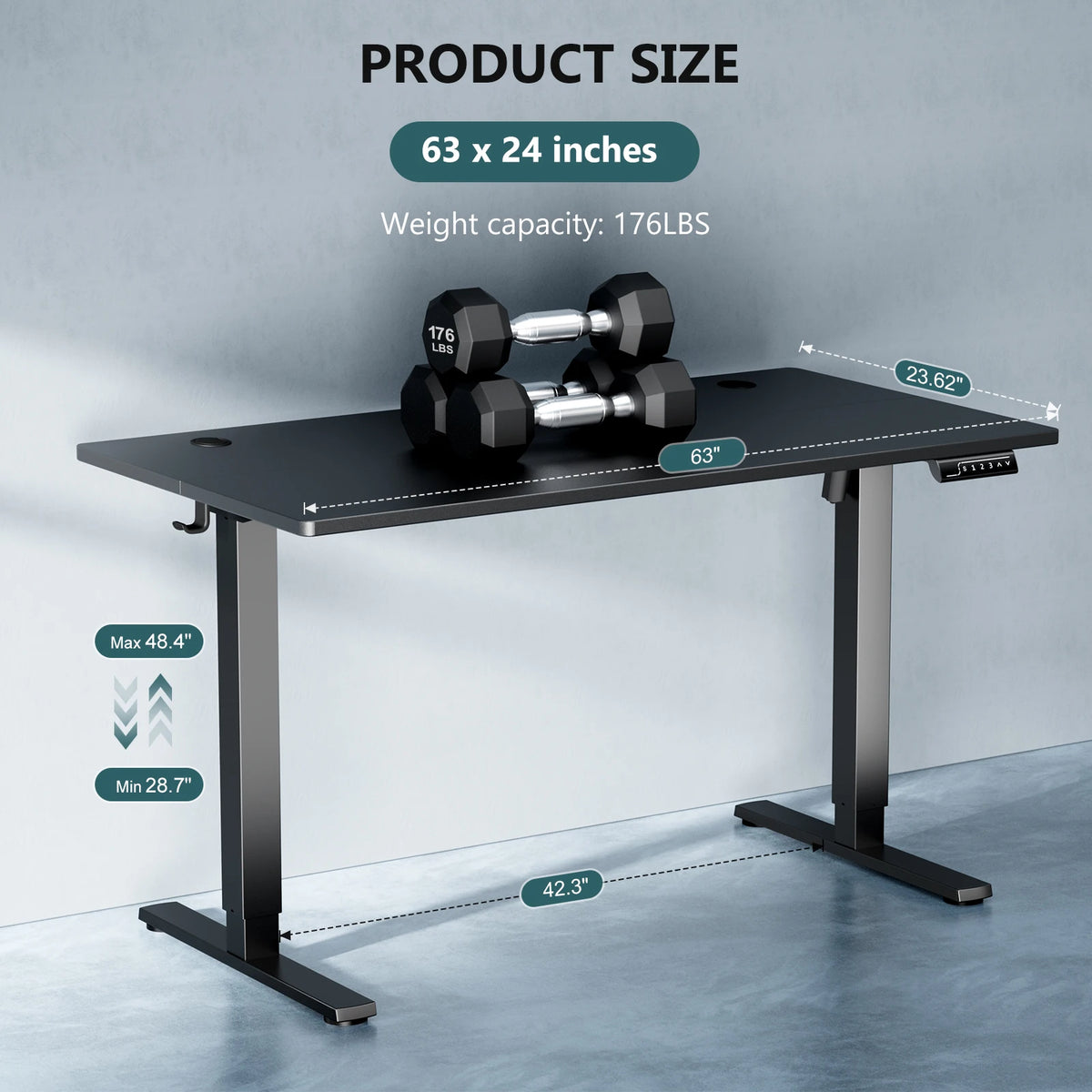 JHK Electric Height Adjustable Standing Desk For Office Workstation