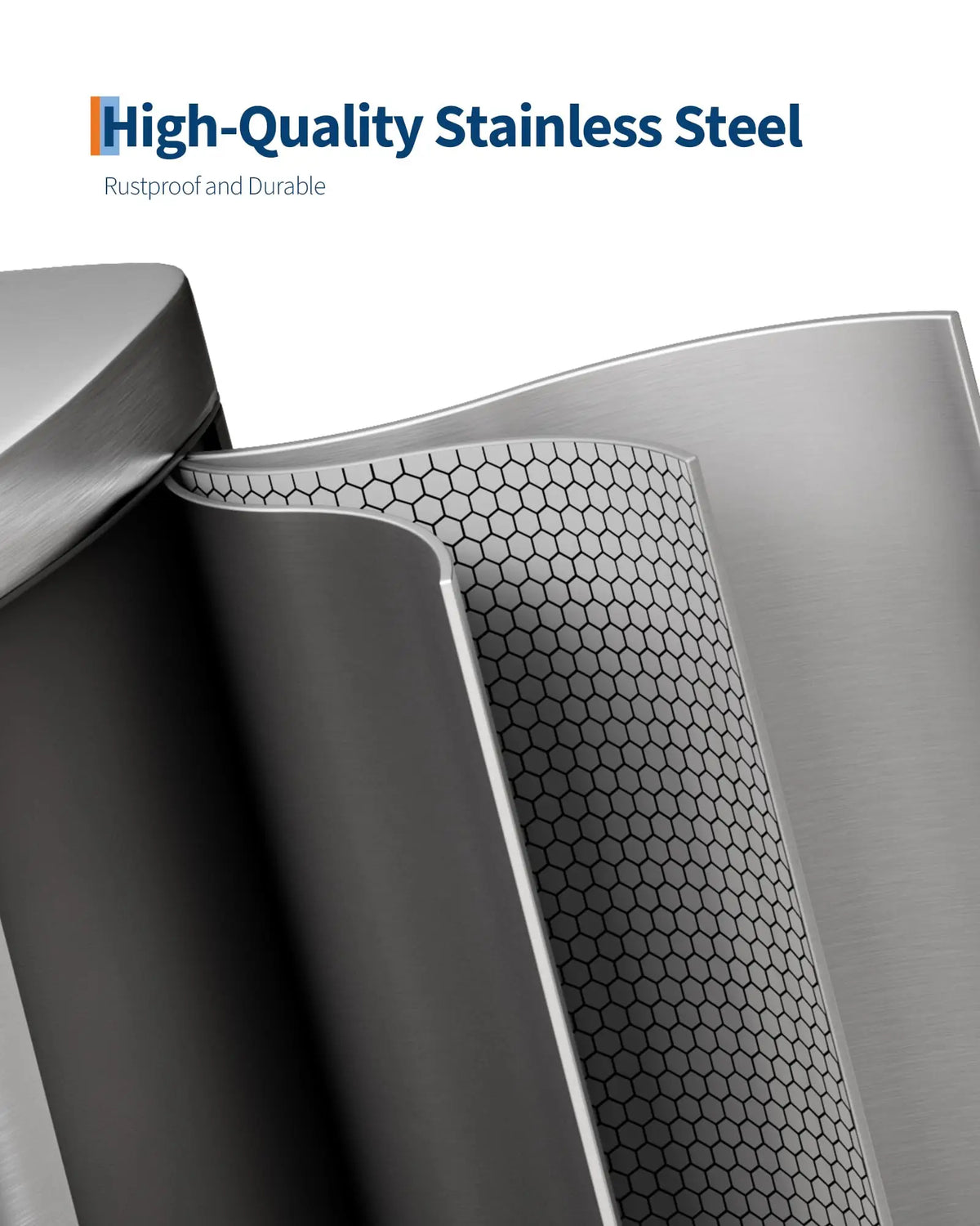 Stainless Steel Step On Trash Can With Soft Close Lid