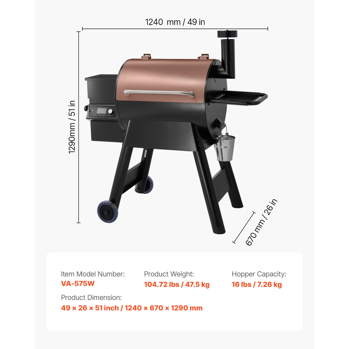 SucceBuy Wood Pellet Grill Smoker With Digital Temperature Controller