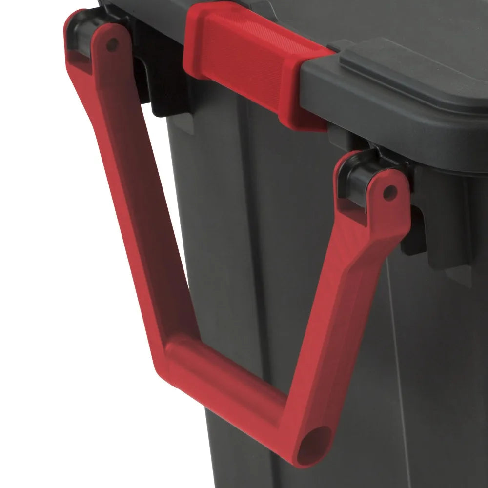 Sterilite Industrial Wheeled Plastic Storage Bin With Convenient Handle