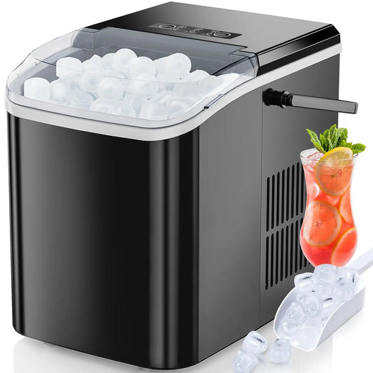 Countertop Portable Ice Maker With Handle, Self-Cleaning Bullet Ice Machine