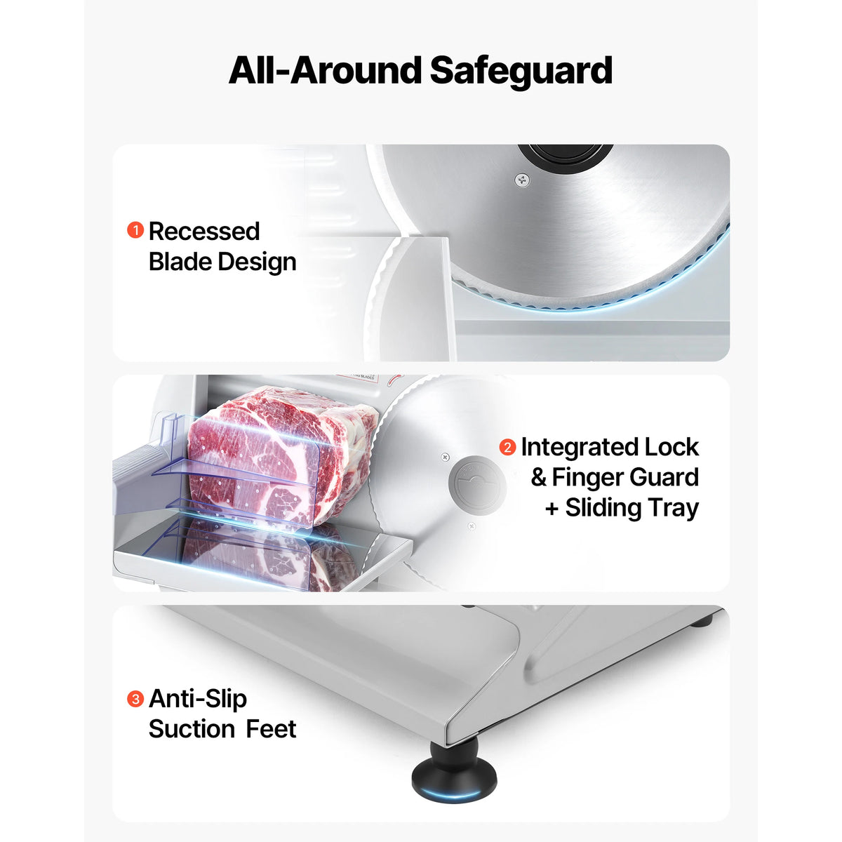 SucceBuy Electric Meat Slicer With Adjustable Thickness And Dual Blades