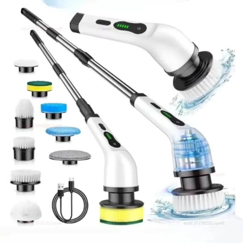 COBASPORT Cordless Electric Spin Scrubber With Adjustable Handle