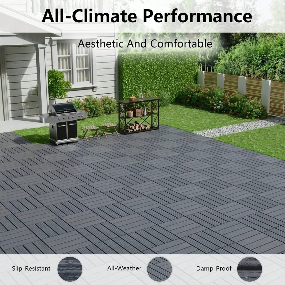 Waterproof Interlocking Outdoor Deck Tiles for Patios and Balconies