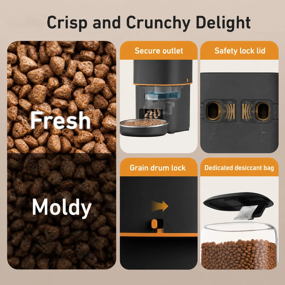 Nityers Automatic Cat Feeder With Voice Recording And Steel Bowl