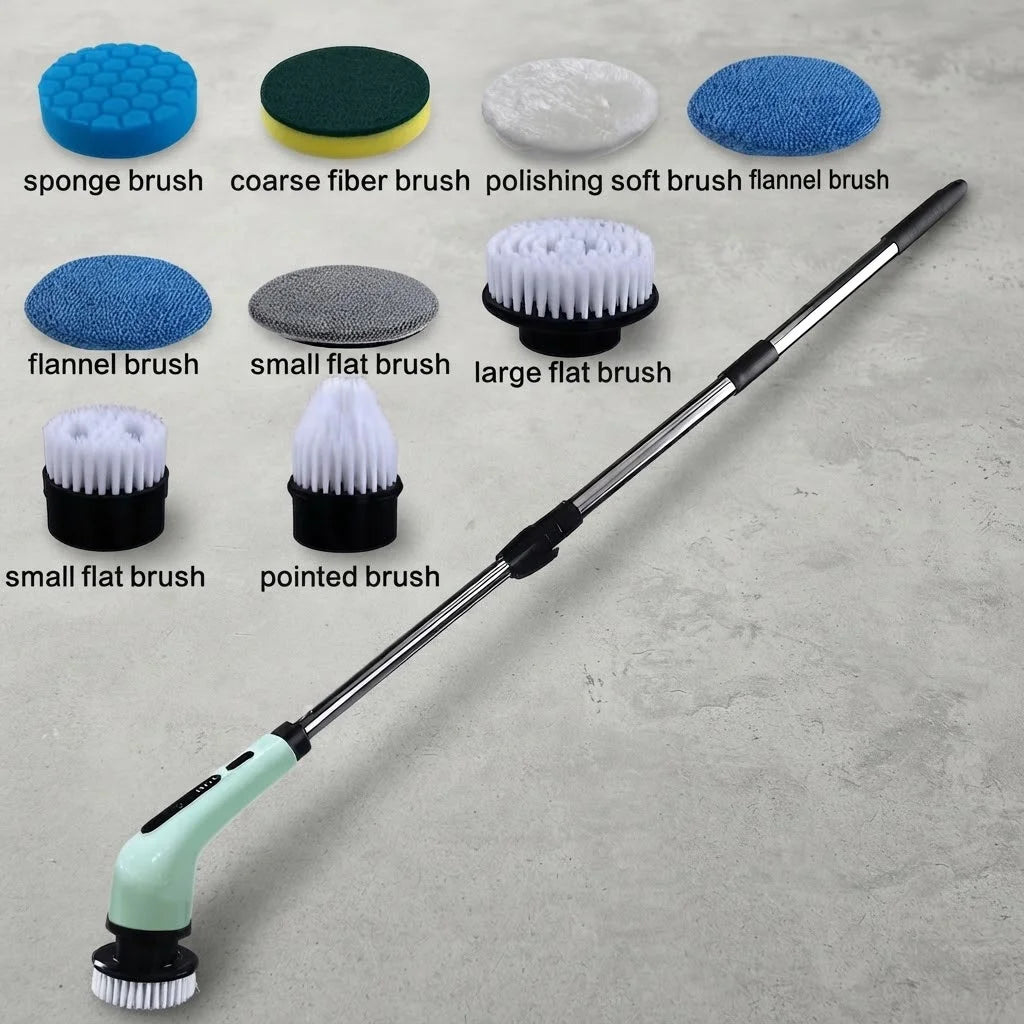 Rechargeable Cordless Electric Spin Scrubber With Replaceable Brush Heads