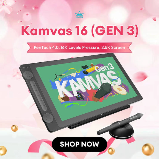 Huion Kamvas Gen 3 QHD Drawing Display 16K Pressure Levels