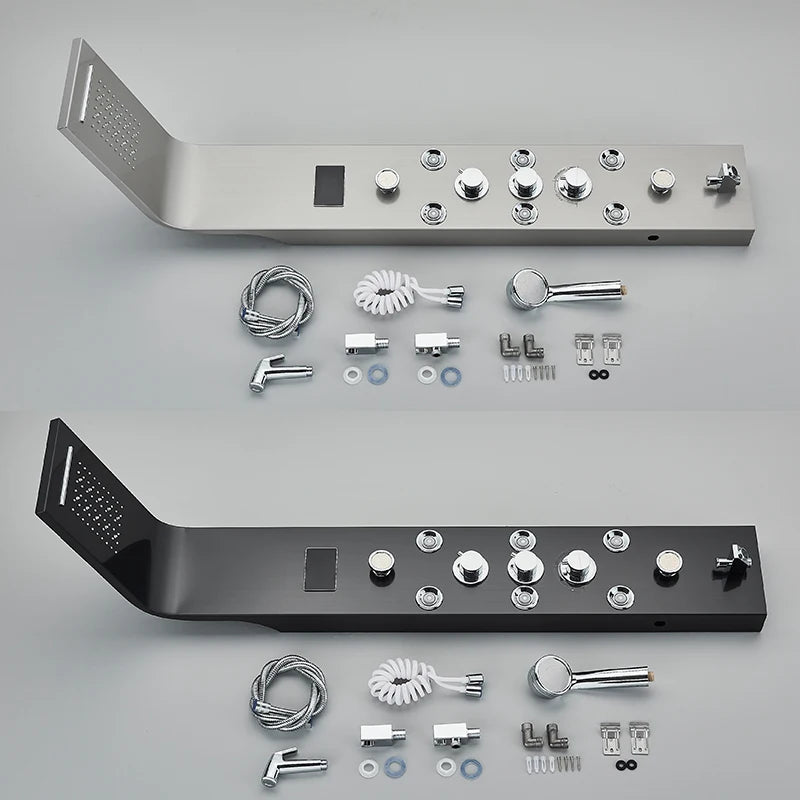 MYQualife LED Rainfall Waterfall Shower Panel With Triple Handle Control