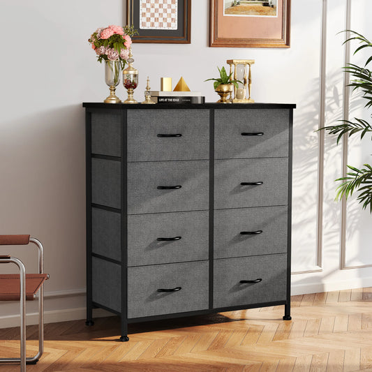 JHK Children's Dresser With Eight Fabric Drawers And Steel Frame