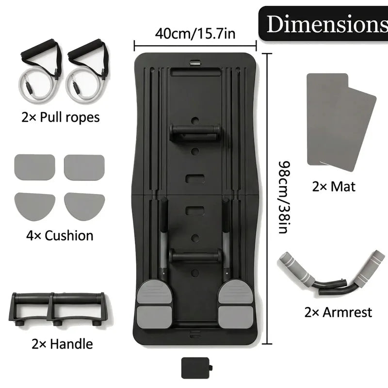 Foldable Home Workout Board With Resistance Bands And Pushup Handles