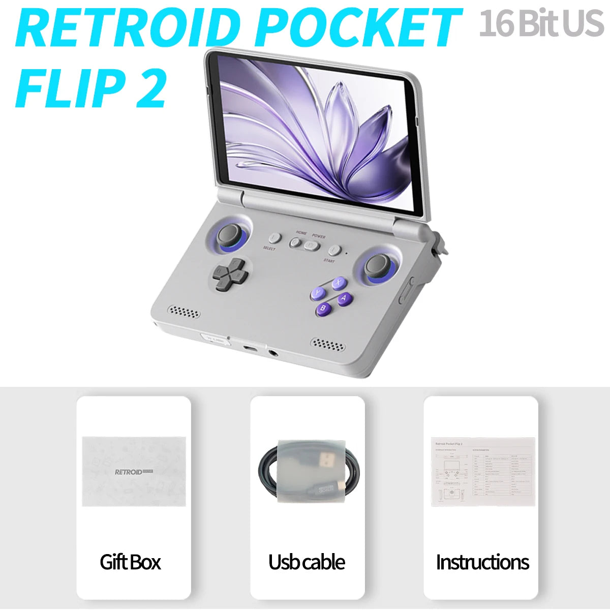 Retroid Pocket Flip2 Android Handheld Gaming Console With AMOLED Display