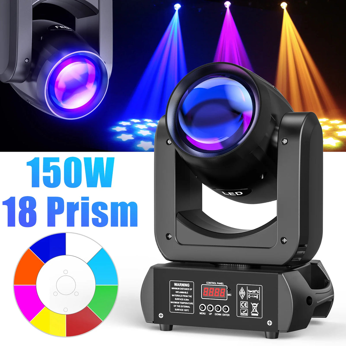 U'King Beam Moving Head Lights With Prism And Gobo Effects