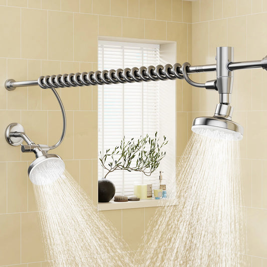 Dual Adjustable Shower Heads For Couples With Water Saving Design