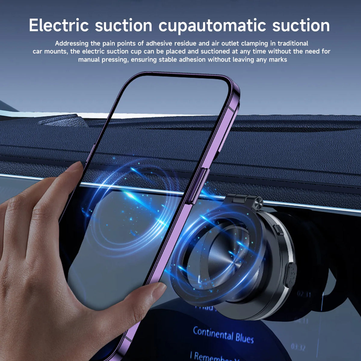 Magnetic Suction Cup Car Phone Mount With 360 Degree Rotation