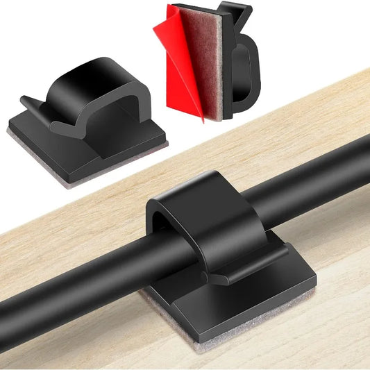 Adhesive Cable Clips for Home Office and Automotive Cable Management