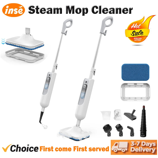 INSE Powerful Steam Mop For Hard Floors And Carpet Cleaning