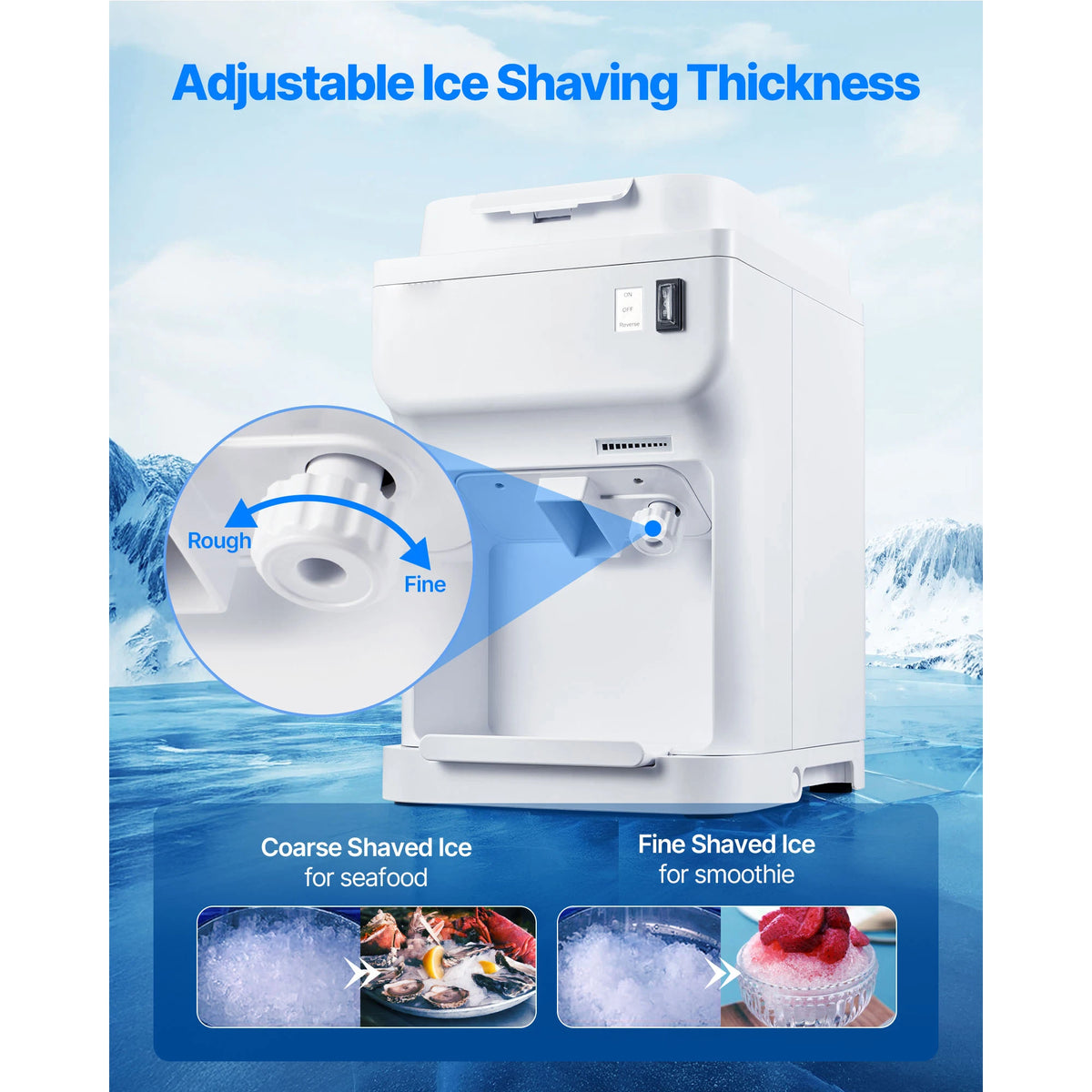 SucceBuy Commercial Electric Ice Shaver for Snow Cones and Treats