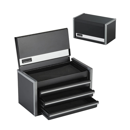 SucceBuy Portable Three Drawer Metal Tool Chest for Garage Storage