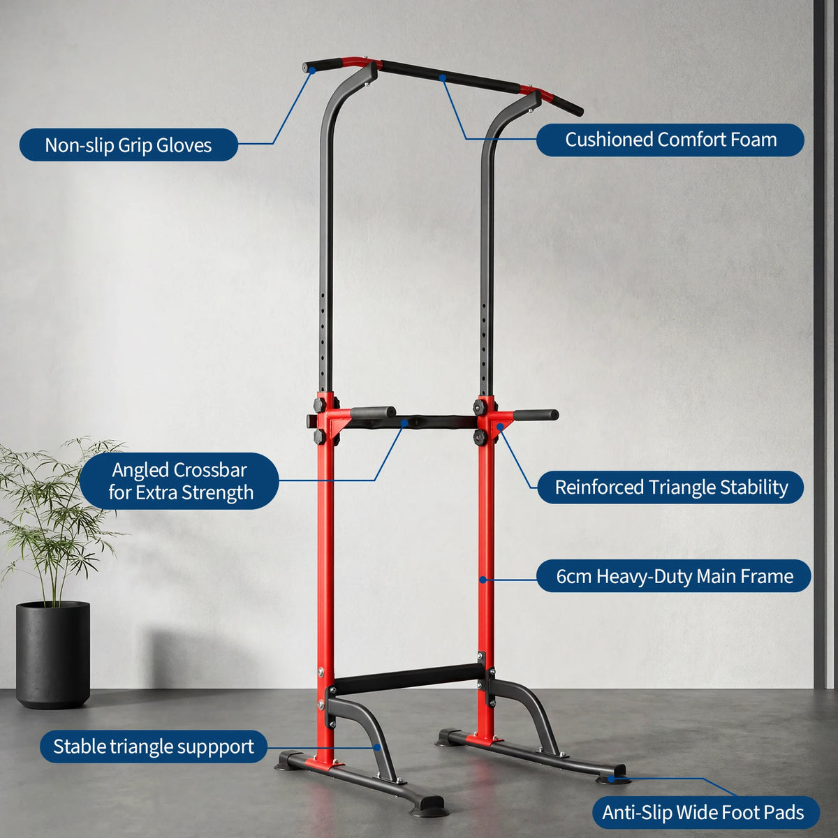 Adjustable Power Tower for Pull Ups Dips and Strength Training
