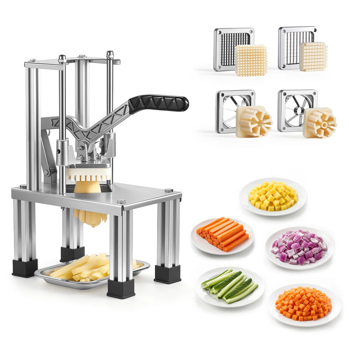 SucceBuy French Fry Cutter With Four Blades And Apple Corer