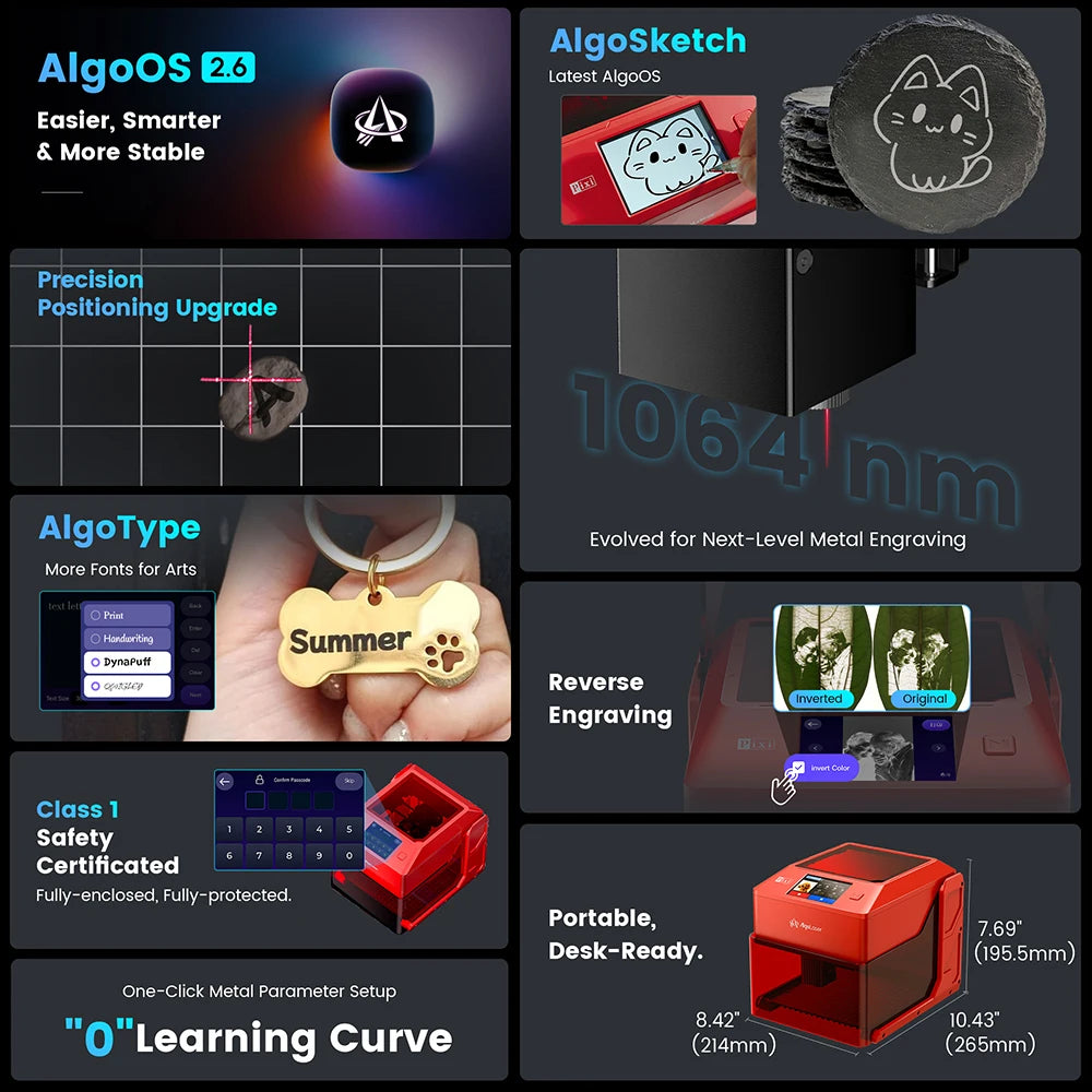 AlgoLaser Pixi Infrared Laser Engraver for Metal Jewelry and Marking