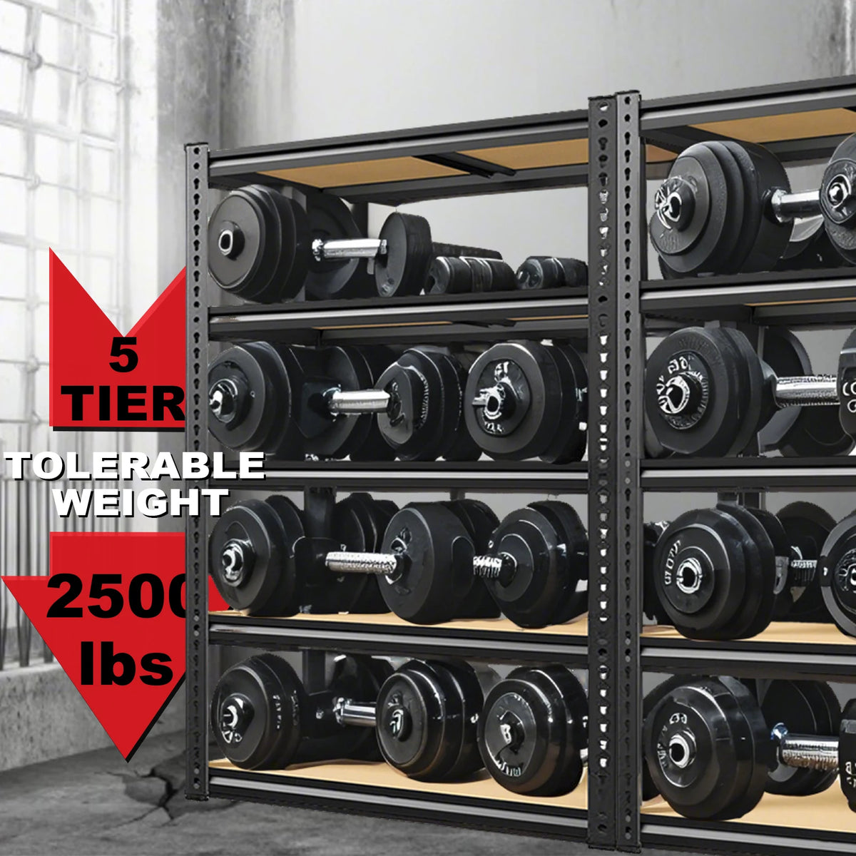 SARENZOON Heavy Duty Adjustable Metal Garage Shelving Storage Rack