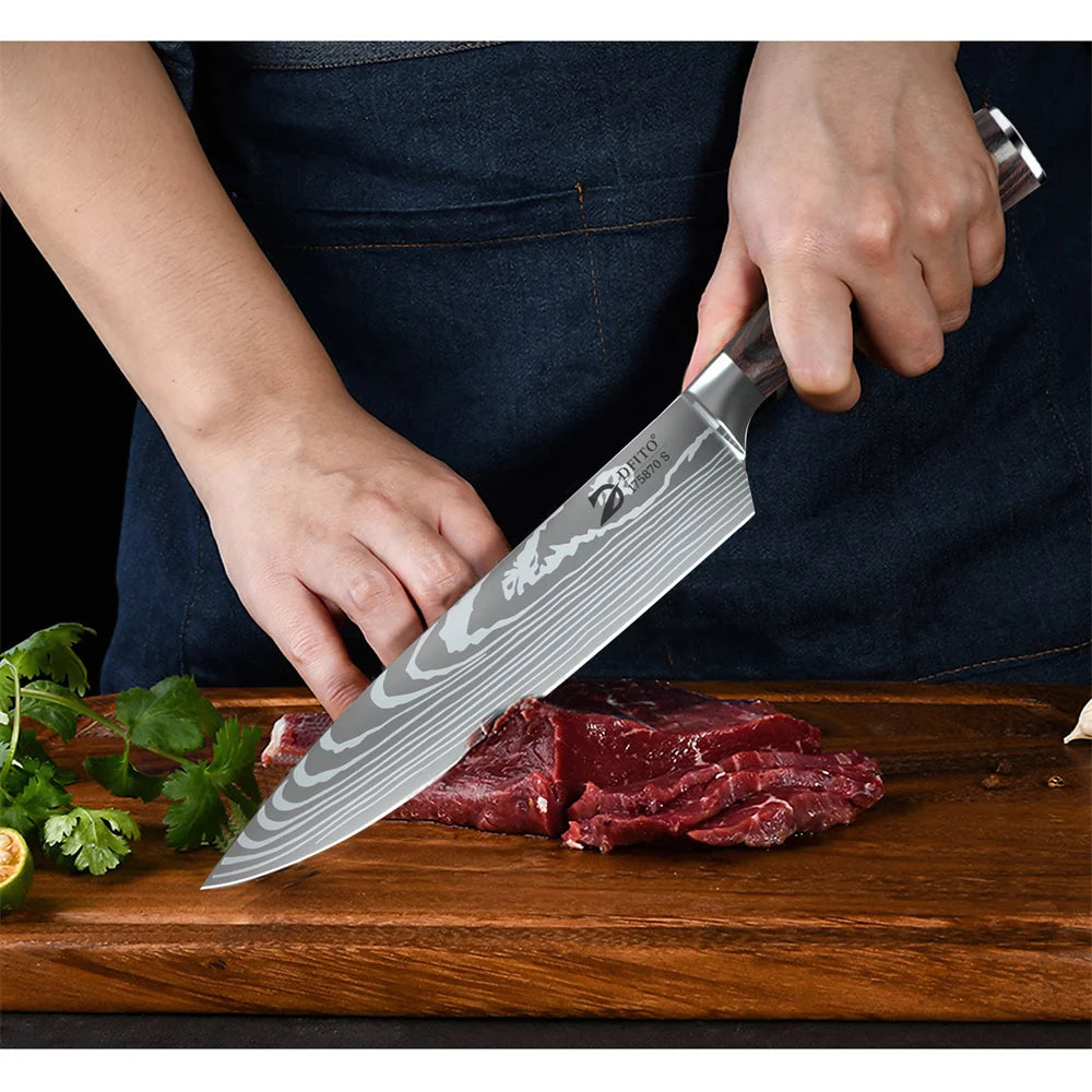 MDHAND Damascus Stainless Steel Knife Set With Protective Carry Bag