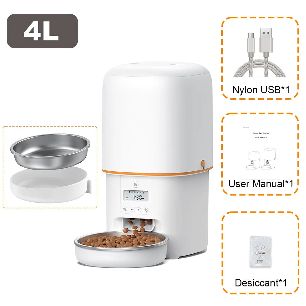 Nityers Automatic Cat Feeder With Voice Recording And Steel Bowl