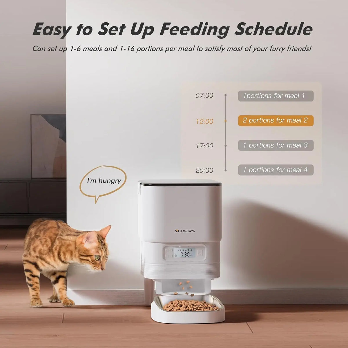 Nityers Automatic Pet Feeder With Stainless Steel Bowl And Timer
