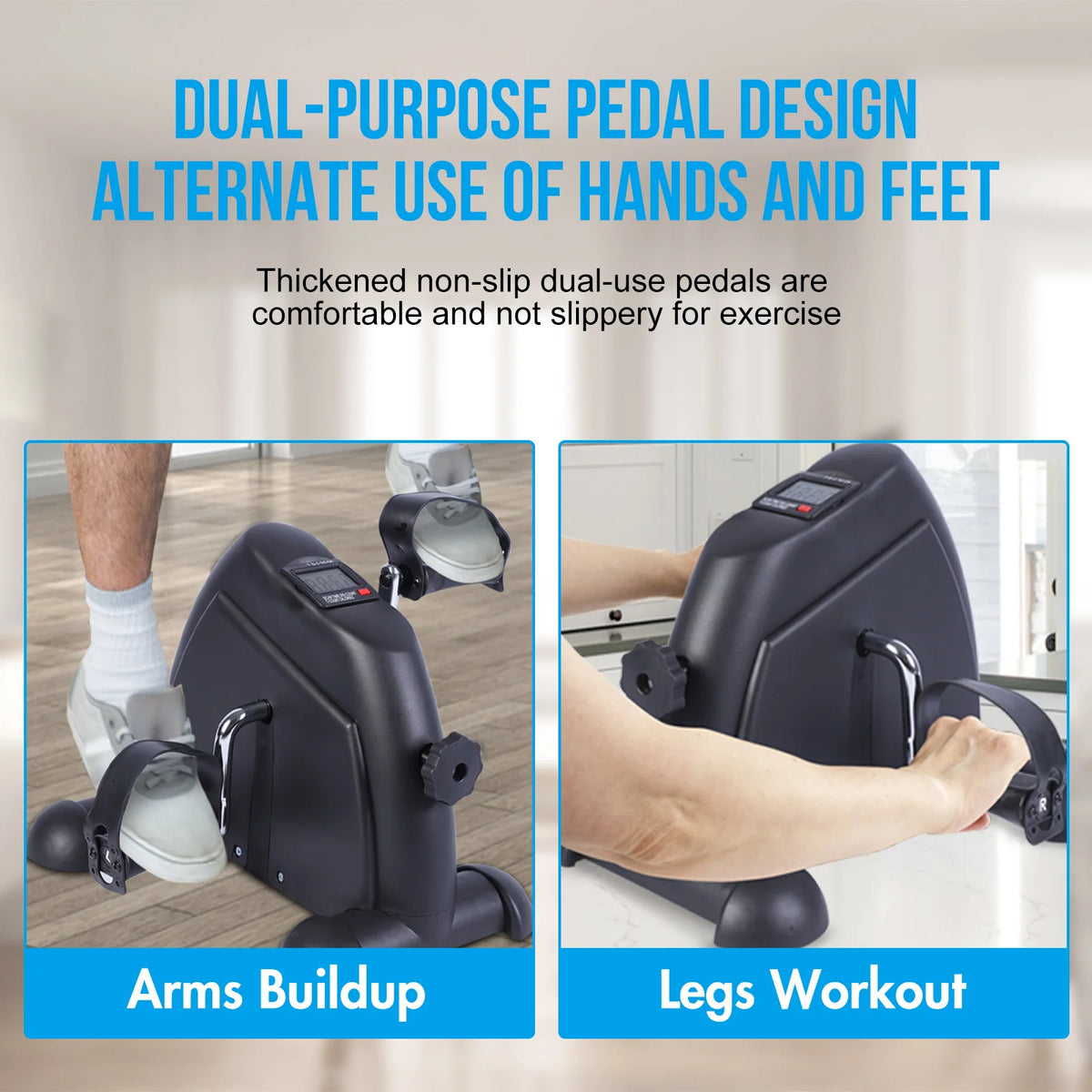 Motorized Under Desk Pedal Exerciser With LCD Display for Home Fitness