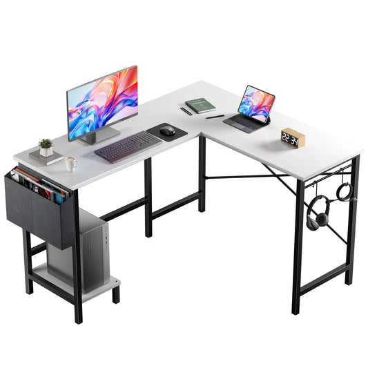 JHK Gaming Corner Desk With Storage Shelf And CPU Bag