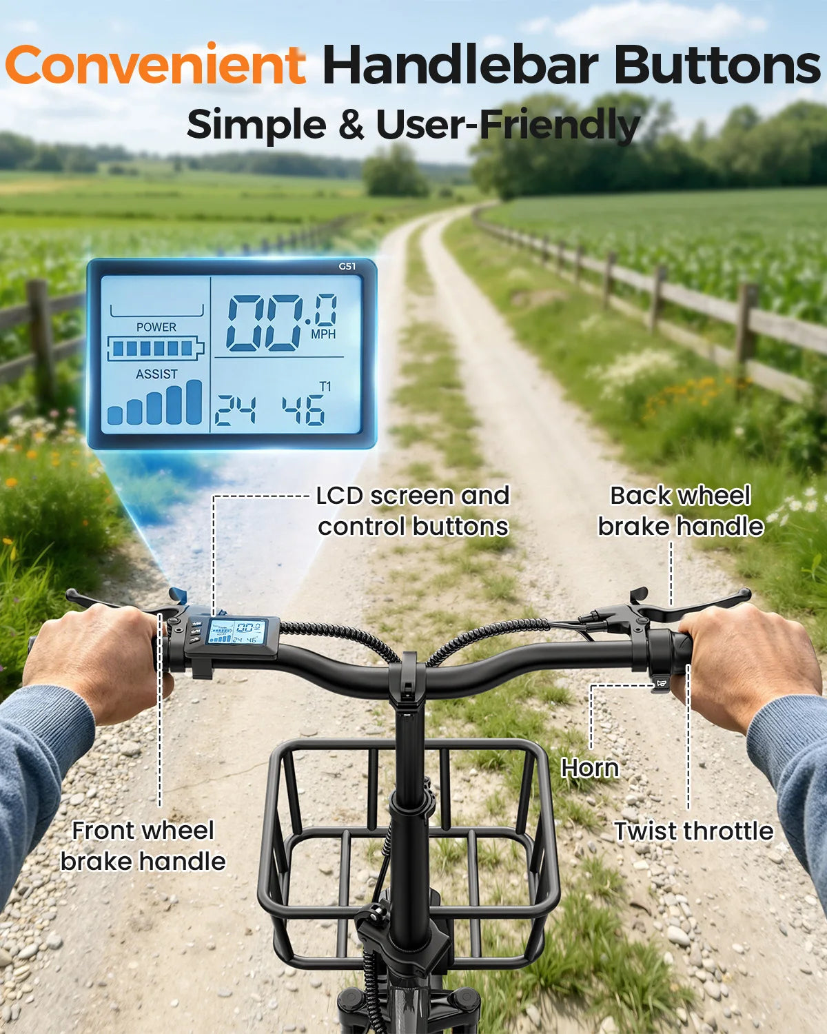 EILLEO SPACEWALK 1200W Peak Electric Tricycle With Rear Cargo Basket