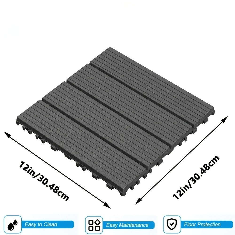 Waterproof Interlocking Outdoor Deck Tiles for Patios and Balconies